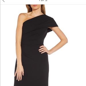 Adrianna Papell One-Shoulder Crepe Dress